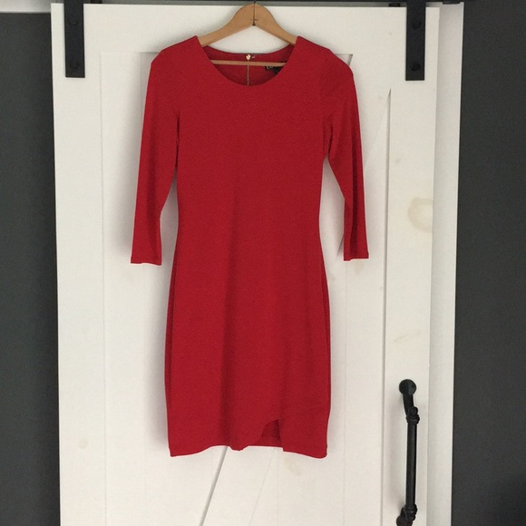 Express Dresses & Skirts - Women’s Express bodycon dress red size XS asym hem